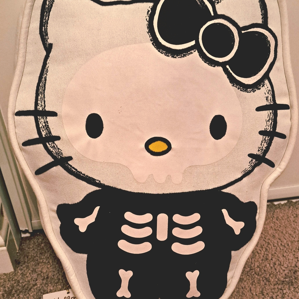 Hello Kitty White And GREY Skeleton Accent Cusion